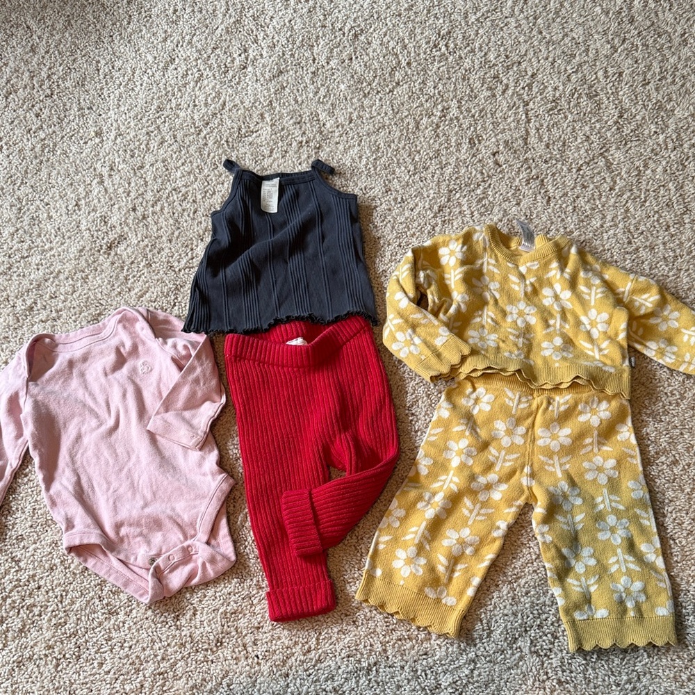 Baby Clothing Set with Floral Patterns